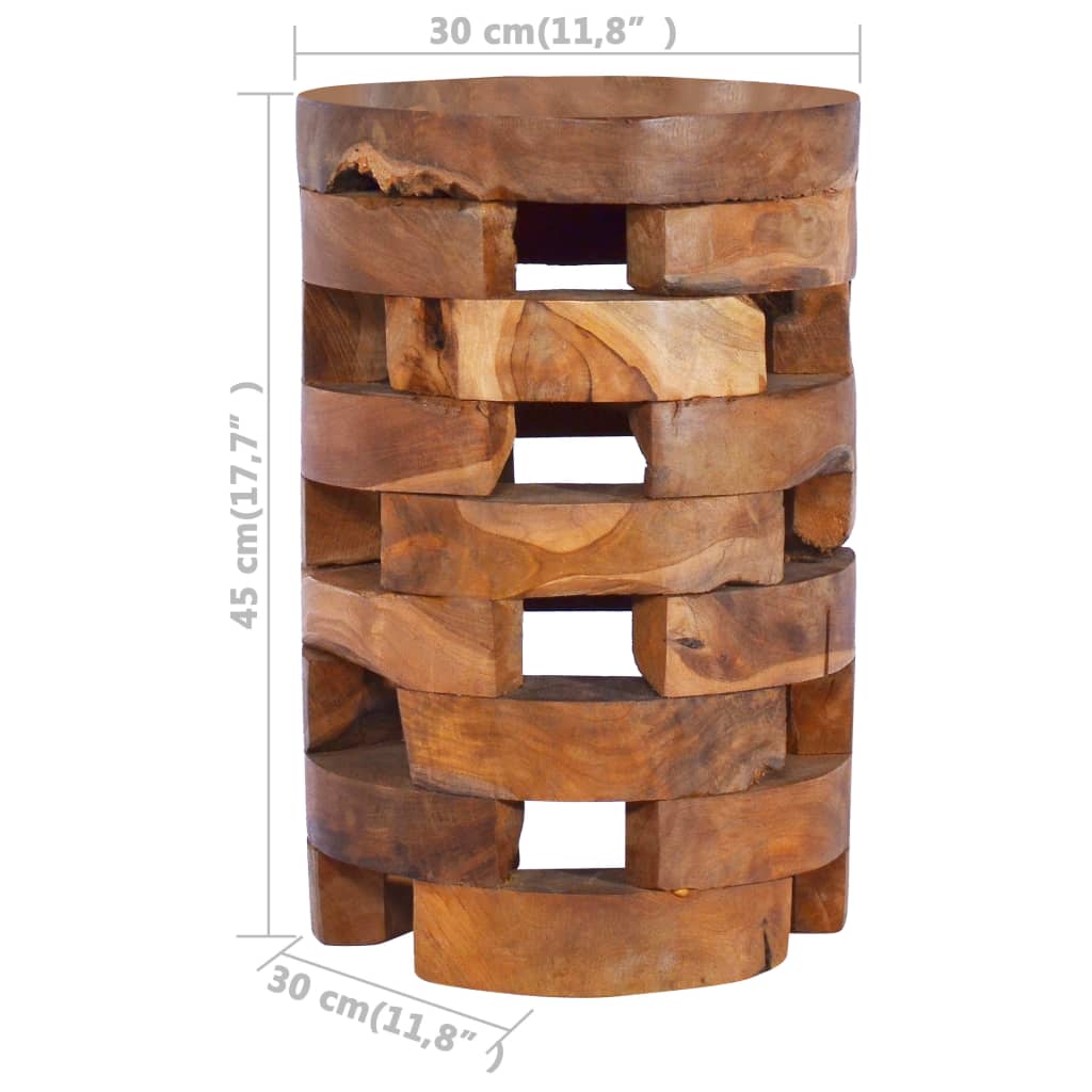 vidaXL Mesa de cabeceira 30x30x45 cm madeira de teca maciça