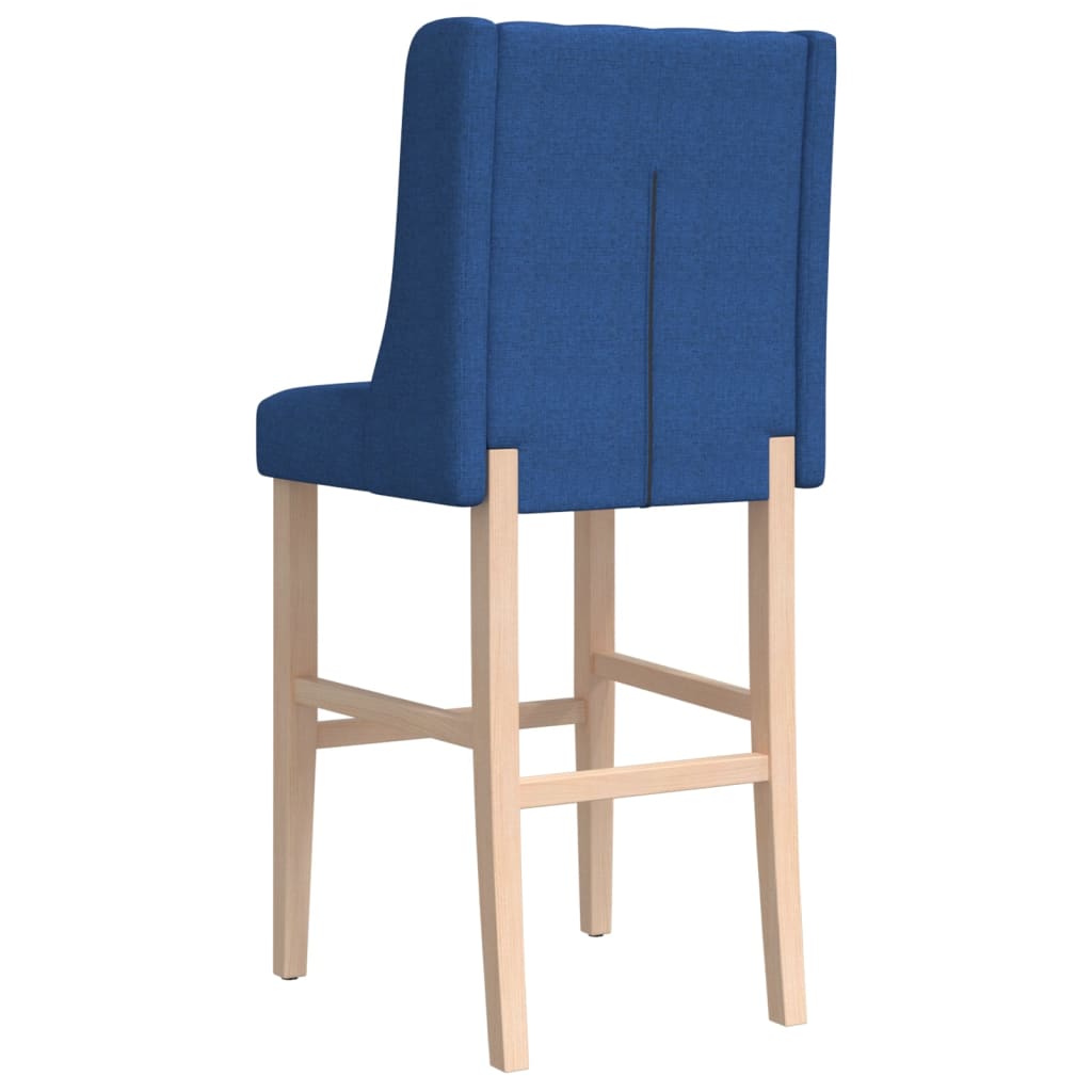 vidaXL Cadeiras de bar 2 pcs madeira de seringueira maciça e tecido
