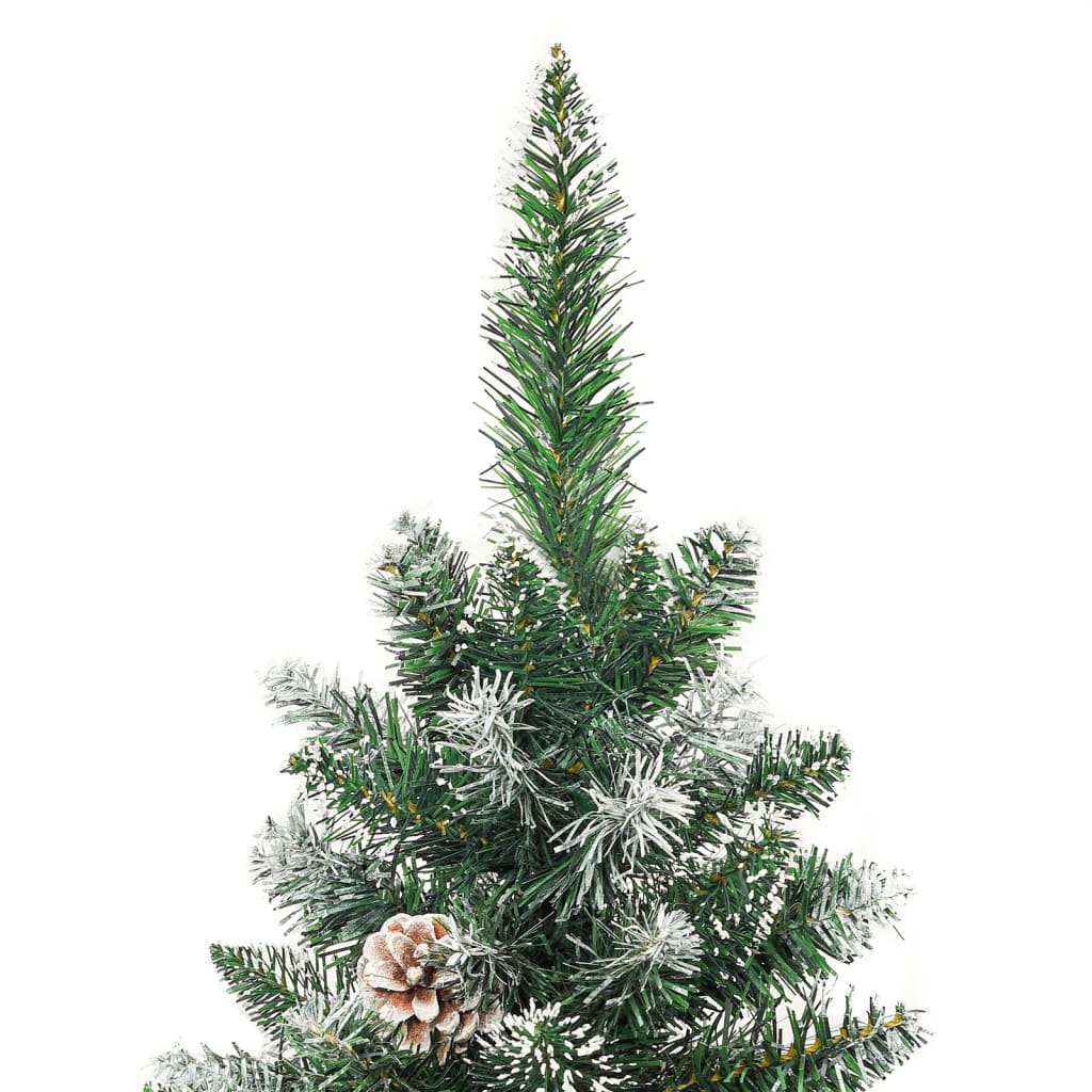 vidaXL Árvore de Natal artificial fina com suporte PVC 210 cm