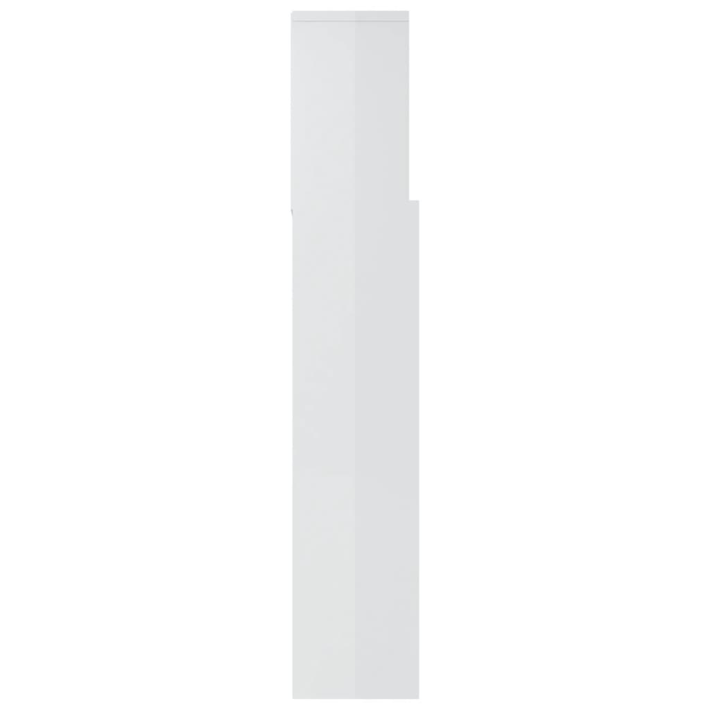 vidaXL Armário de cabeceira 180x19x103,5 cm branco brilhante