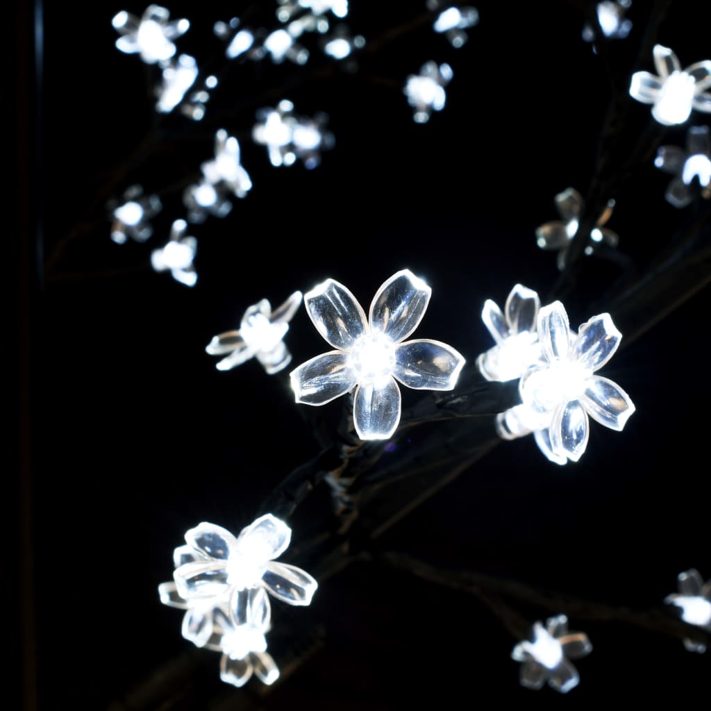 vidaXL Árvore de Natal 120 LED flor cerejeira luz branco frio 150 cm