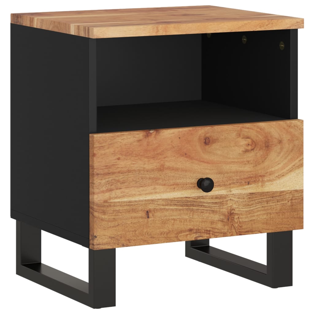 vidaXL Mesa de cabeceira madeira de acácia maciça/derivados de madeira