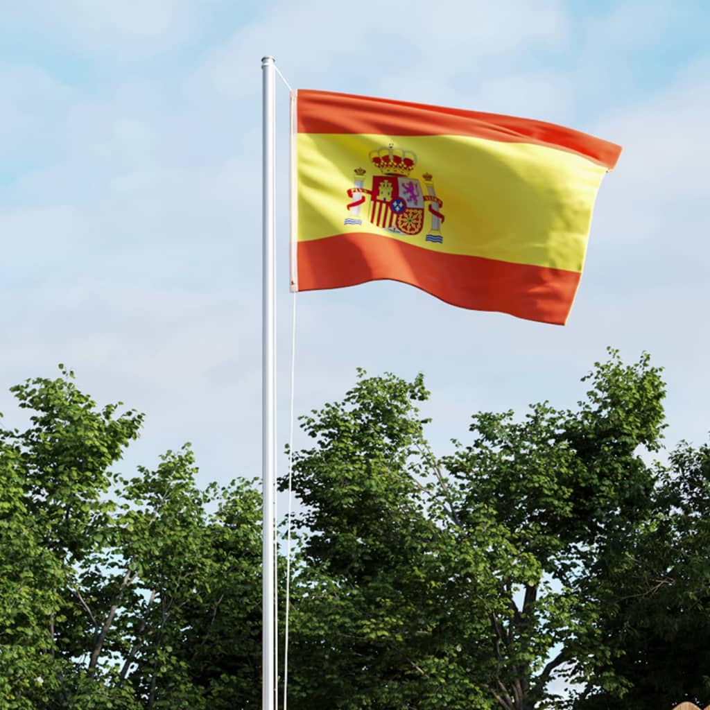 vidaXL Bandeira da Espanha com mastro de alumínio 6,2 m