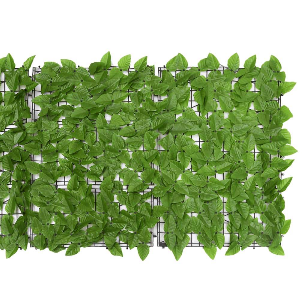 vidaXL Tela de varanda com folhas verdes 300x75 cm