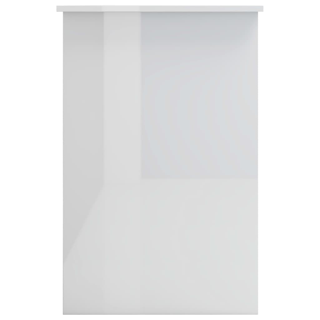 vidaXL Secretária 100x50x76 cm contraplacado branco brilhante