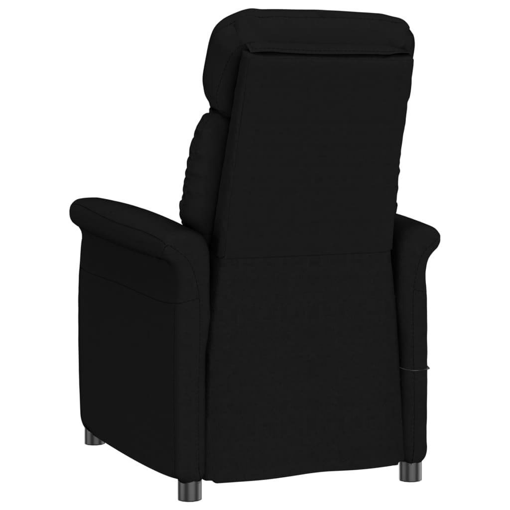 vidaXL Poltrona de massagens reclinável camurça artificial preto