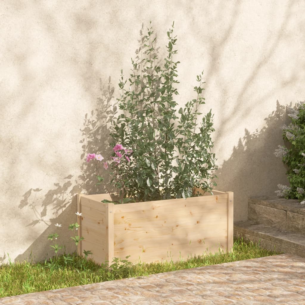vidaXL Vaso de jardim 100x50x50 cm madeira de pinho maciça