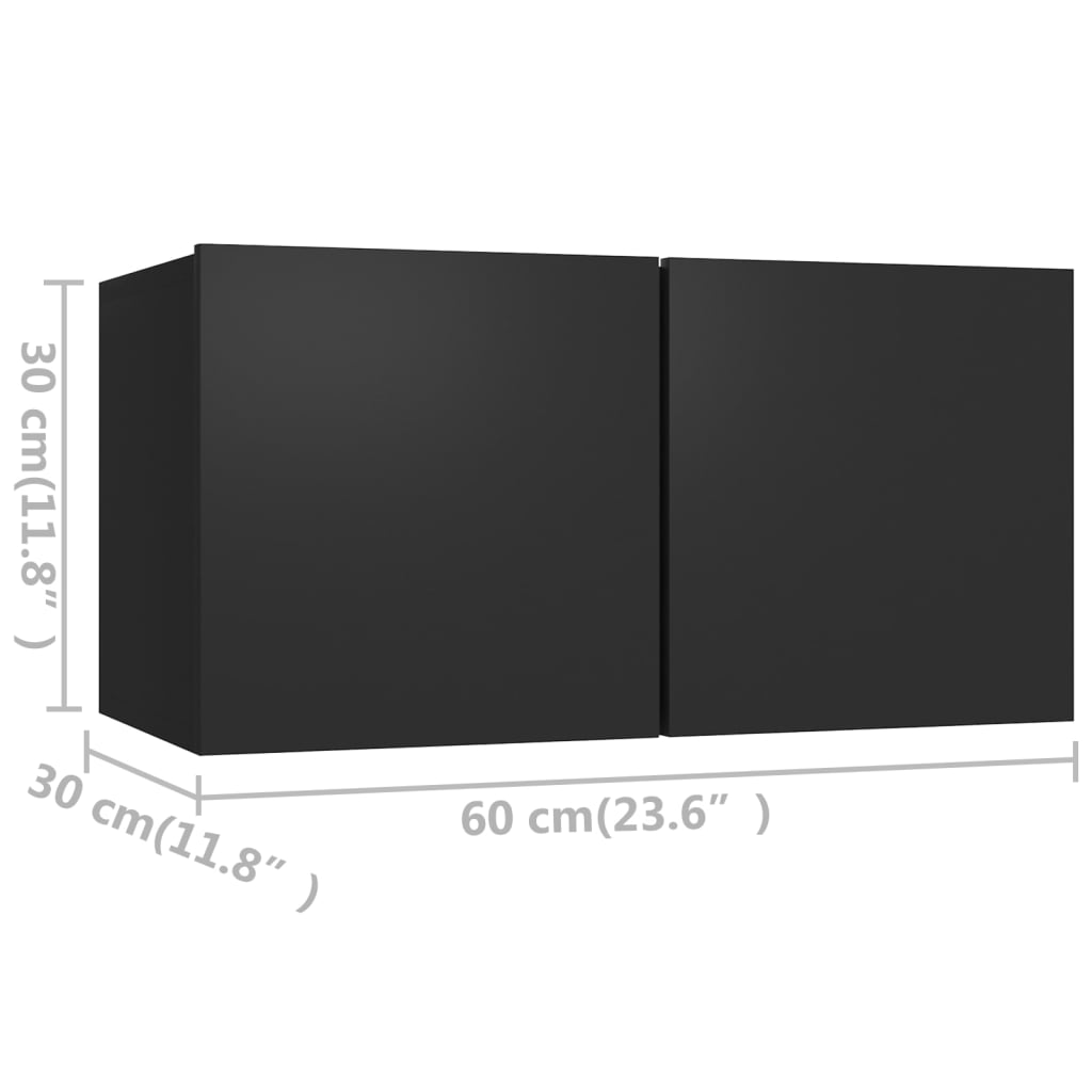vidaXL 7 pcs conjunto de móveis de TV contraplacado preto