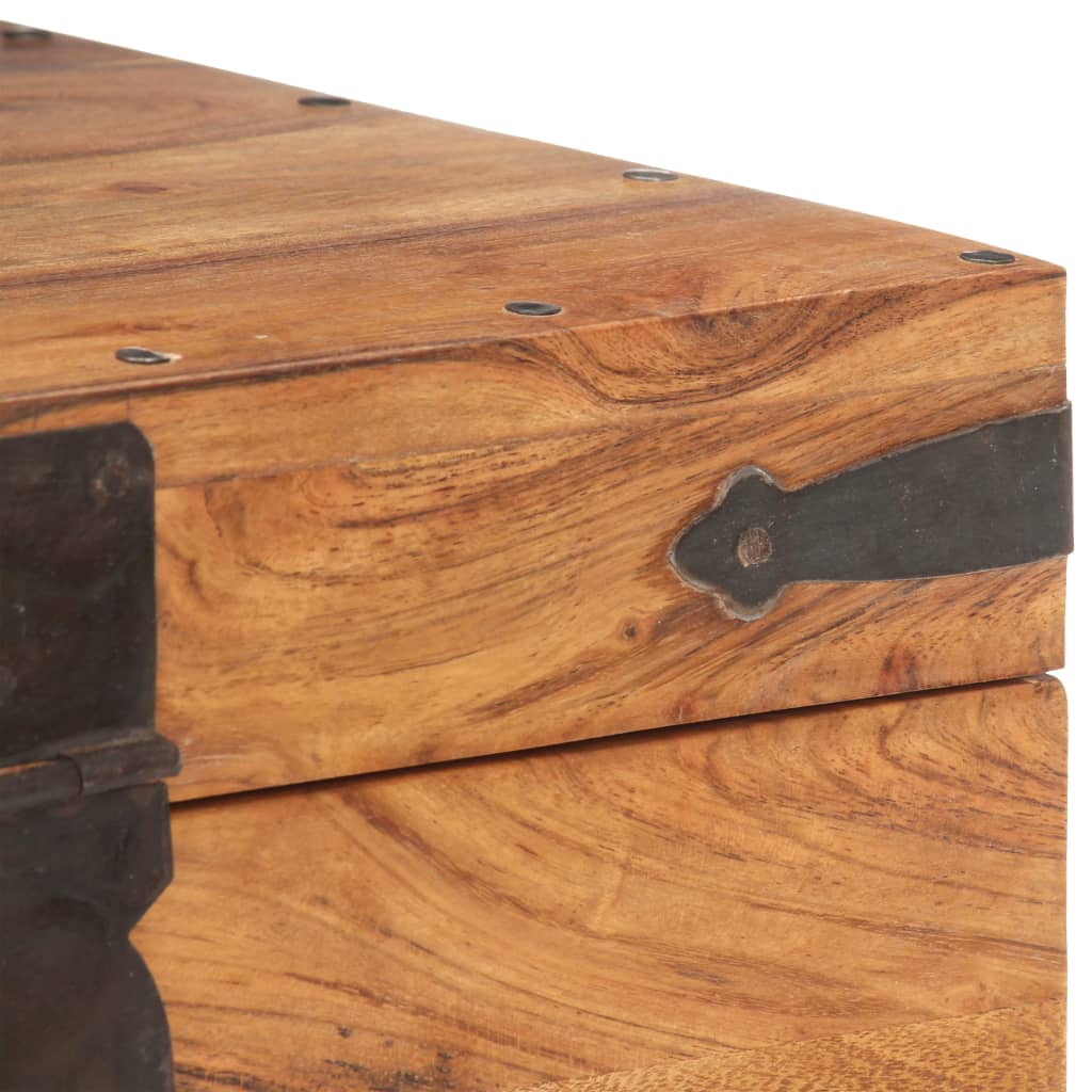 vidaXL Baú 40x40x40 cm madeira de acácia maciça