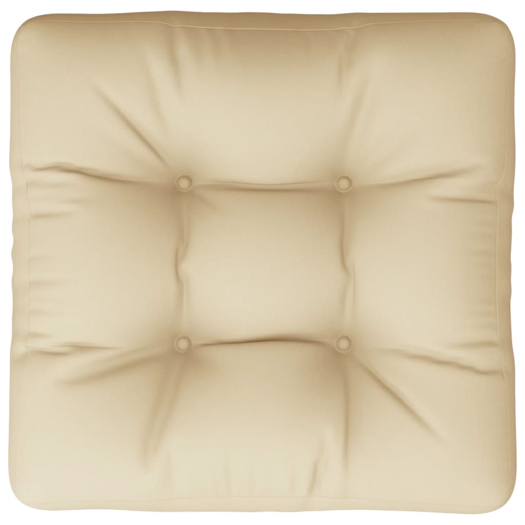 vidaXL Almofadão sofá de paletes 50x50x12 cm tecido bege