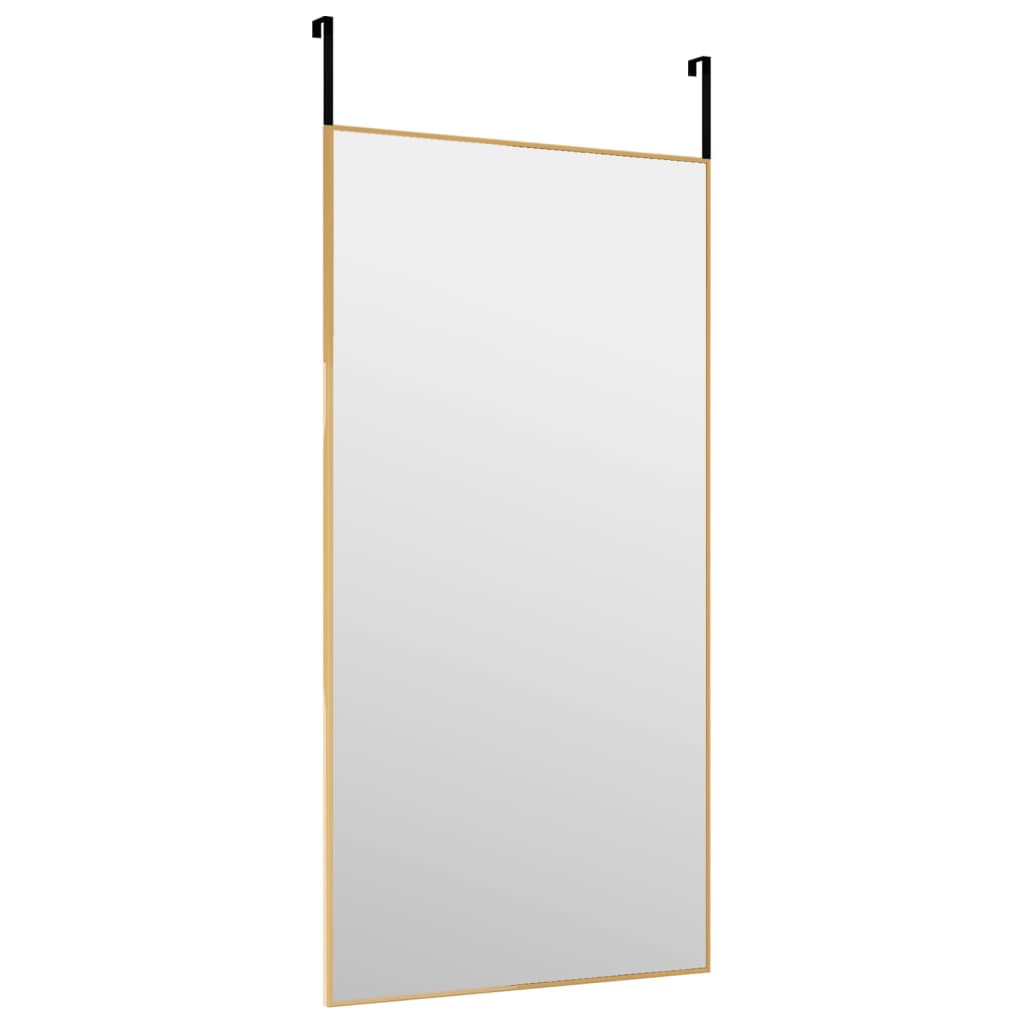 vidaXL Espelho para porta 40x80 cm vidro e alumínio dourado