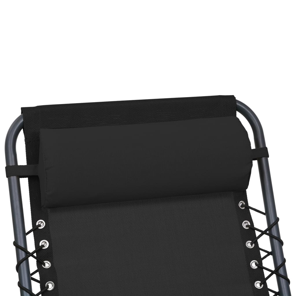 vidaXL Encosto cabeça cadeira de pátio 40x7,5x15 cm textilene preto