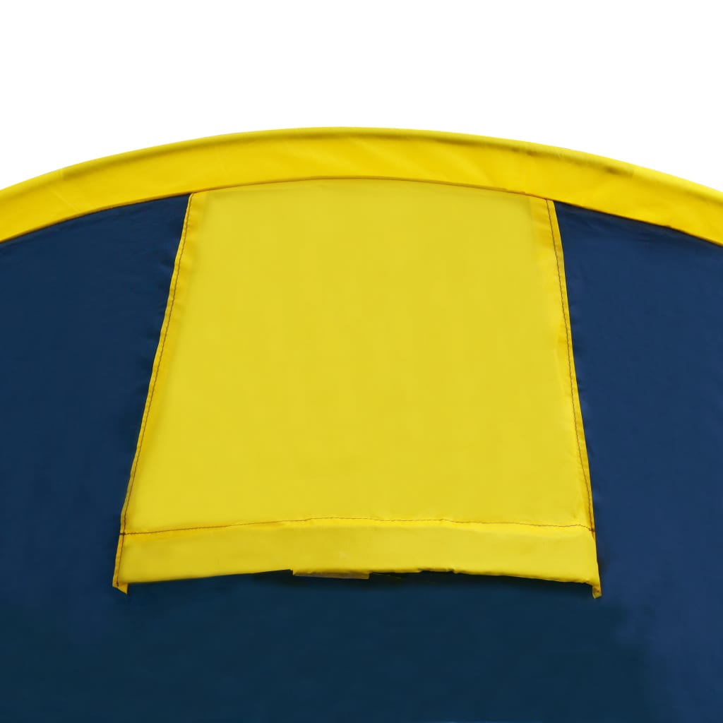 vidaXL Tenda de campismo 4 pessoas azul-marinho/amarelo