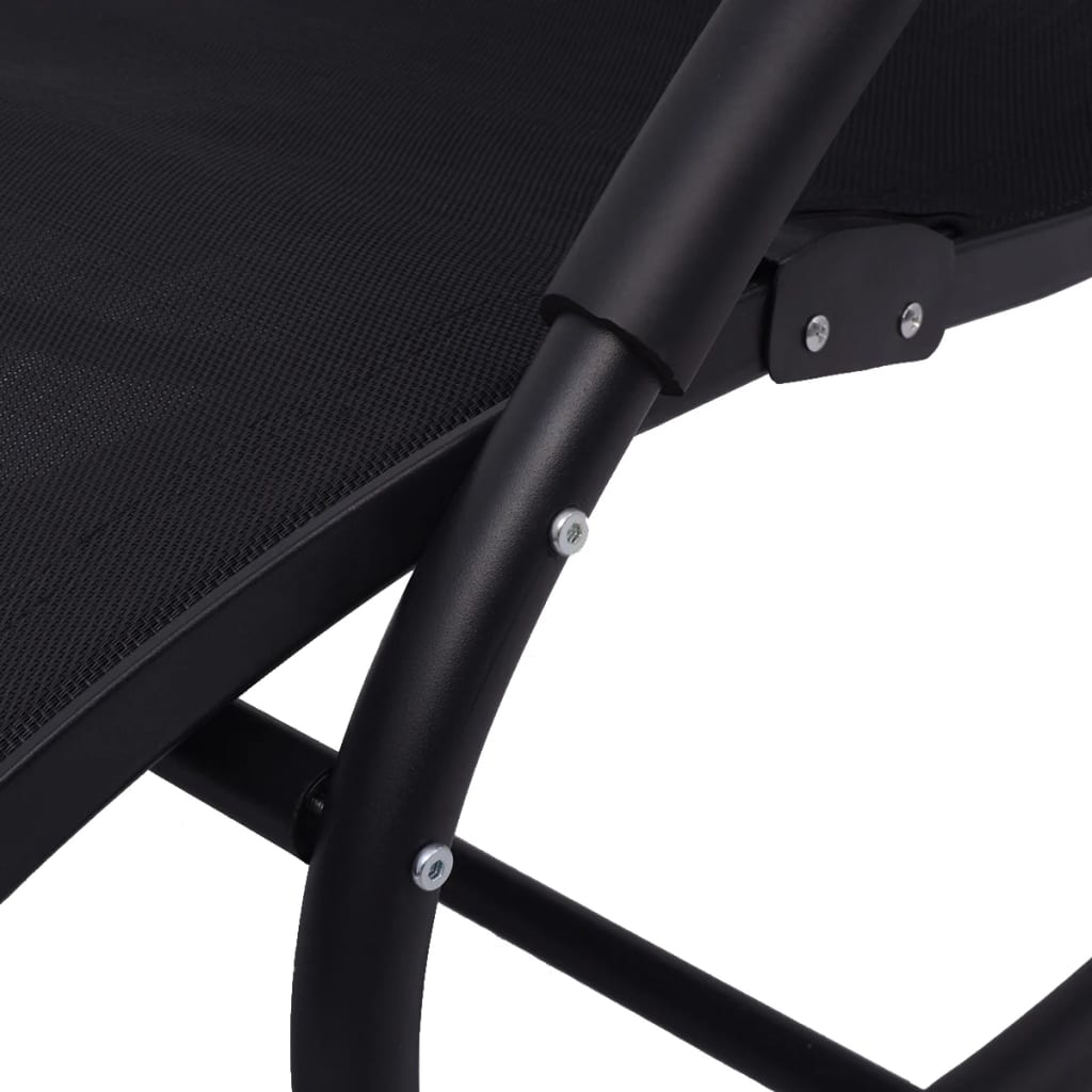 vidaXL Cadeira de baloiço aço e textilene preto