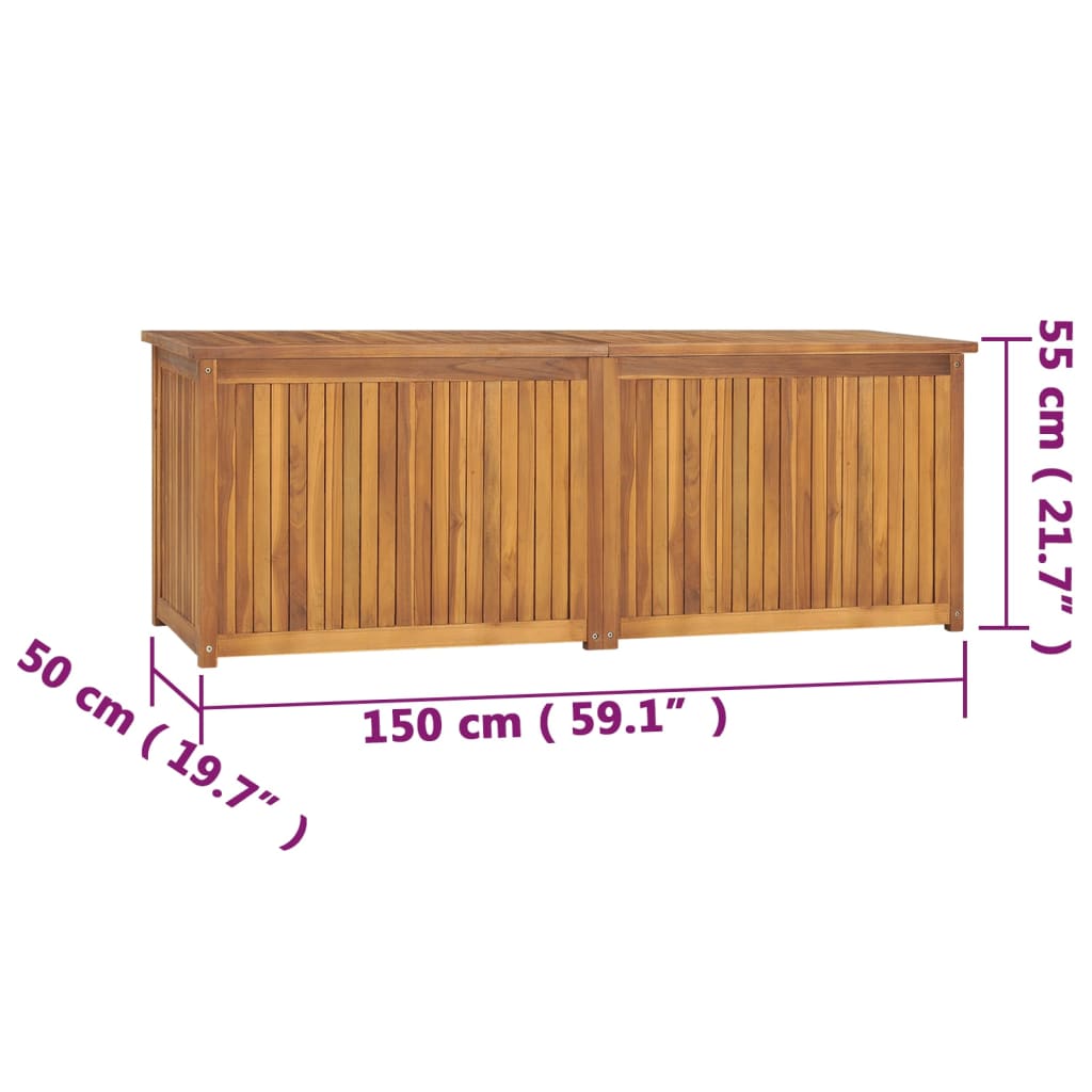 vidaXL Caixa para jardim 150x50x55 cm madeira de teca maciça