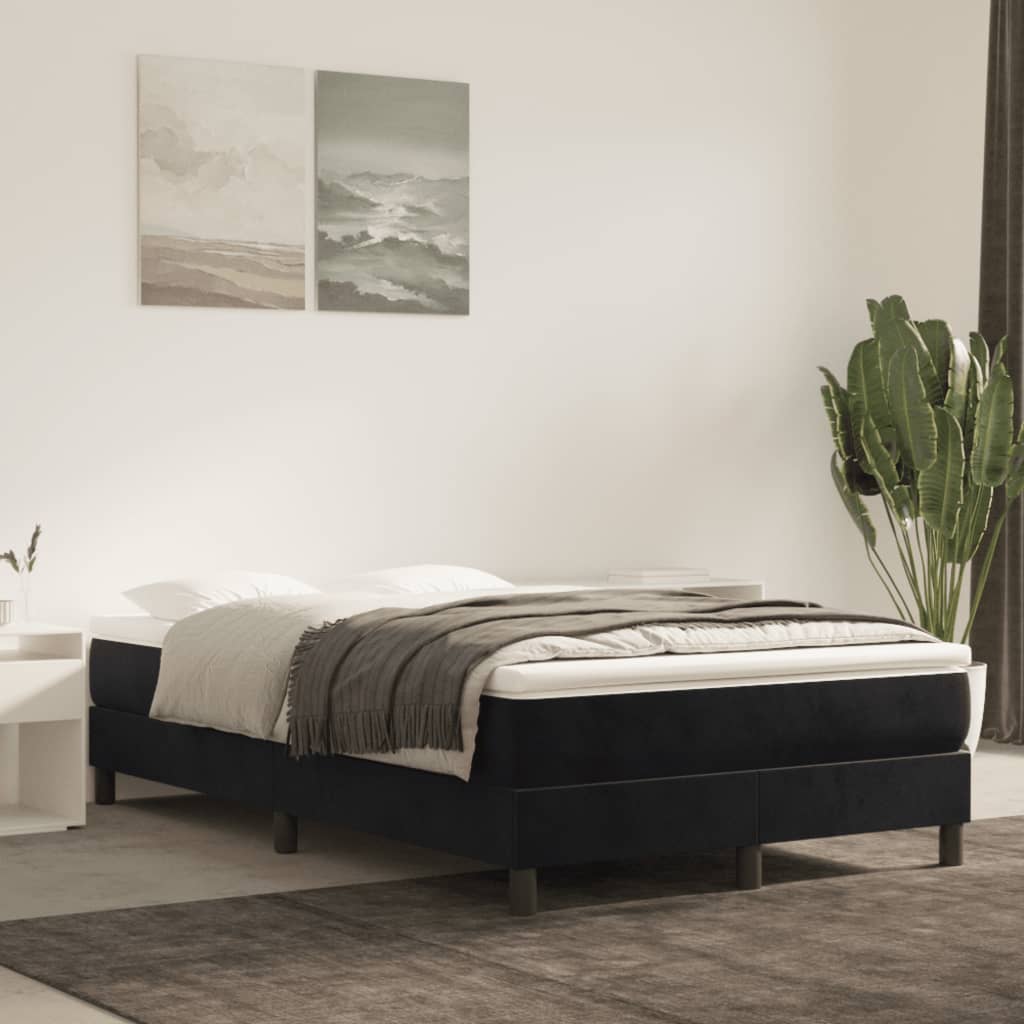 vidaXL Estrutura de cama com molas 120x200 cm veludo preto