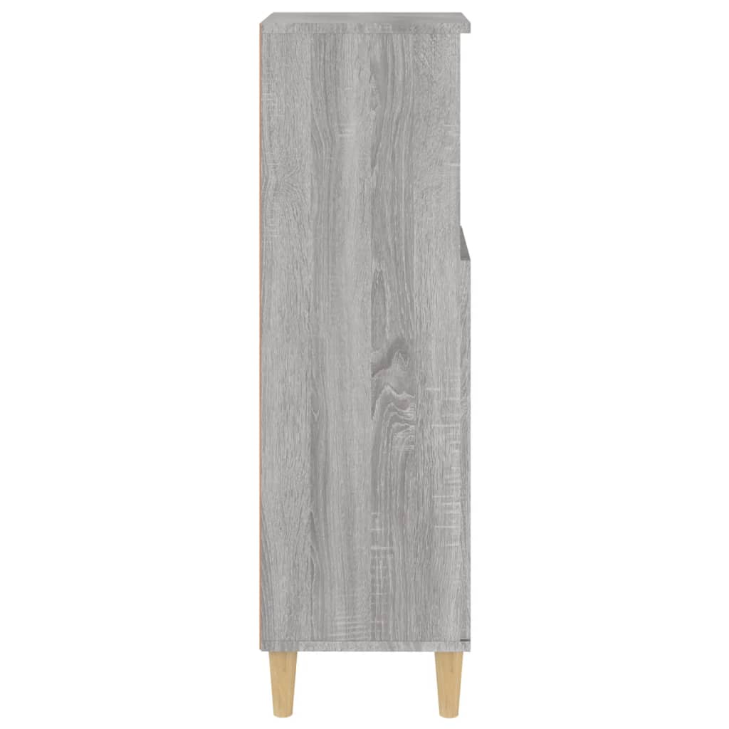 vidaXL Armário WC 30x30x100 cm derivados de madeira sonoma cinzento