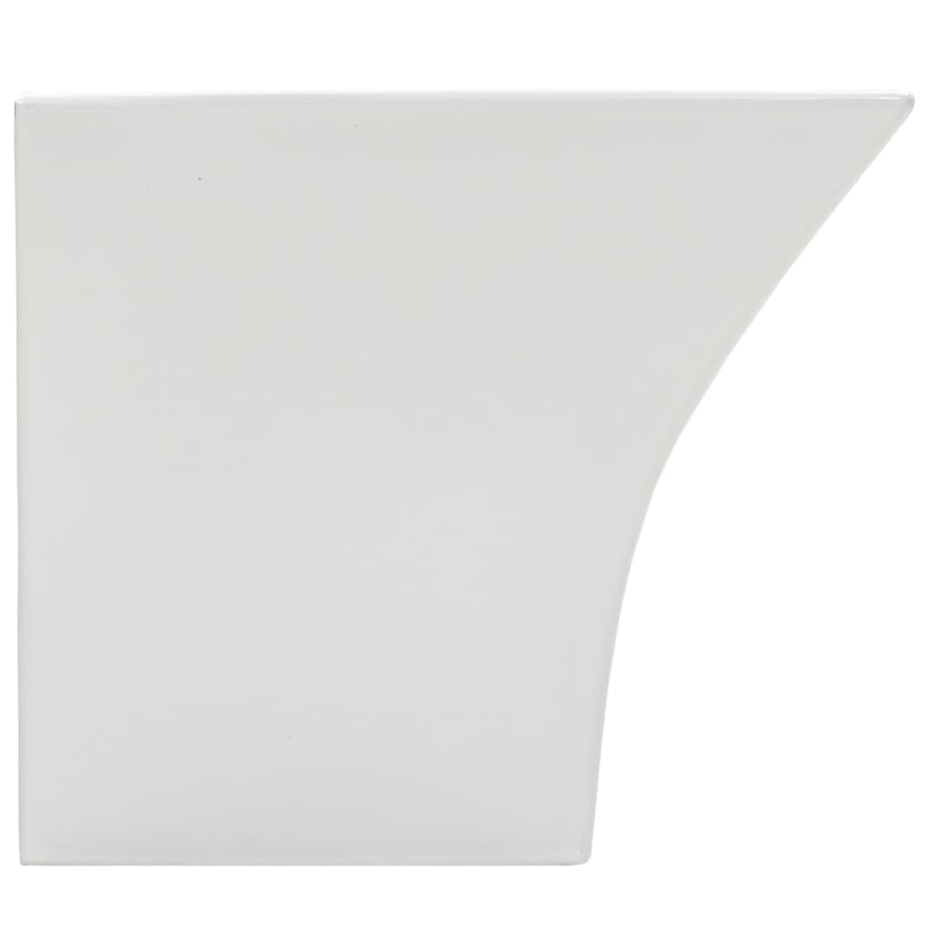 vidaXL Lavatório de parede em cerâmica 500x450x410 mm branco