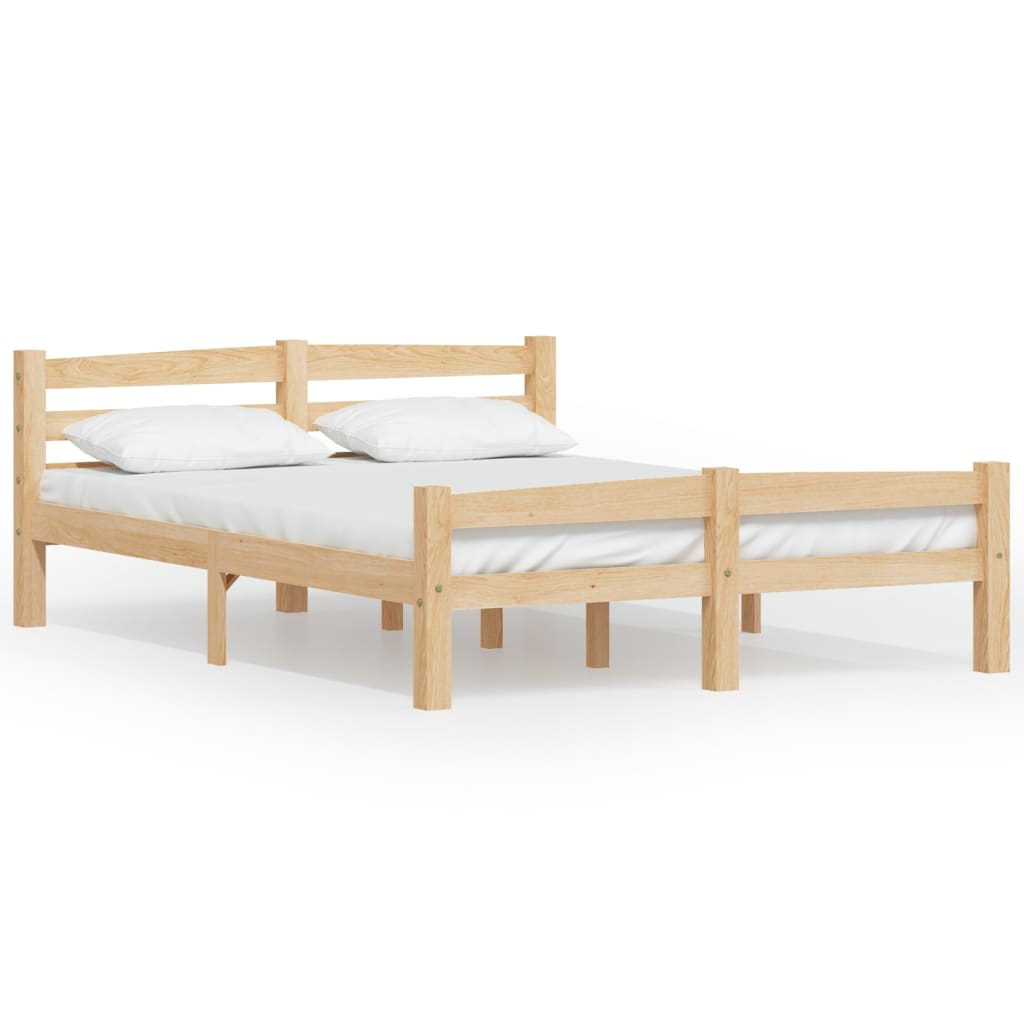 vidaXL Estrutura de cama em pinho maciço 140x200 cm