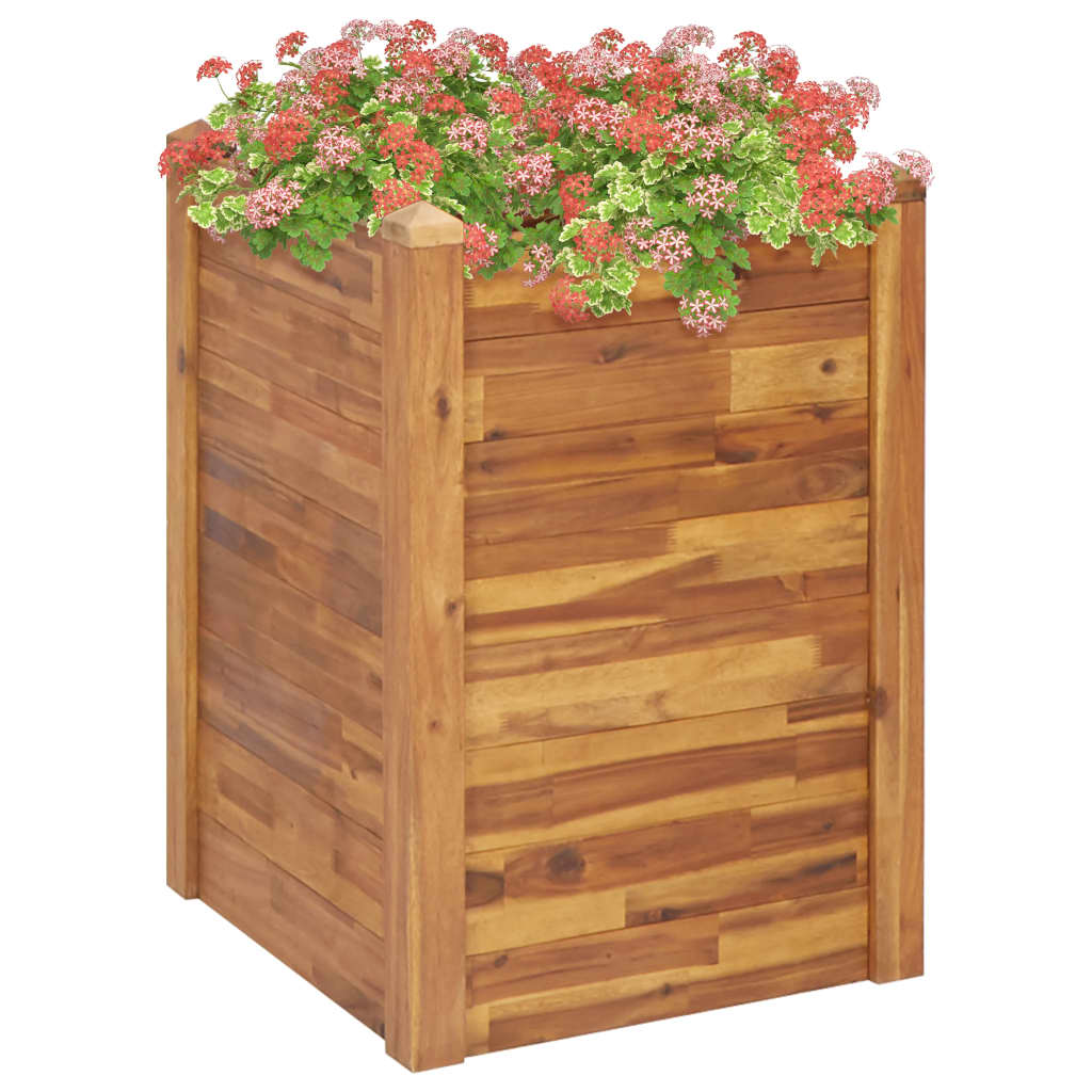 vidaXL Vaso/floreira de jardim 60x60x84 cm madeira de acácia maciça