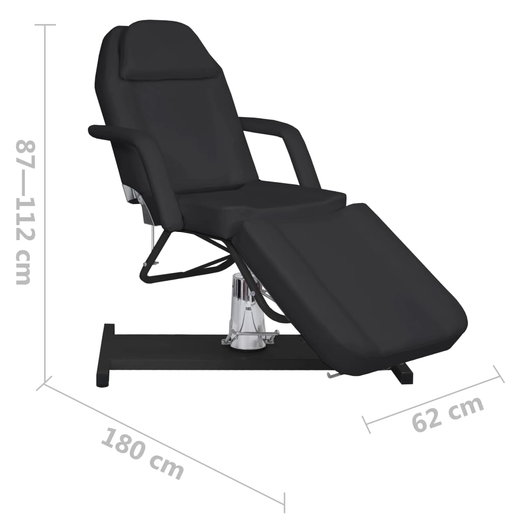 vidaXL Mesa de massagens 180x62x (87-112) cm preto