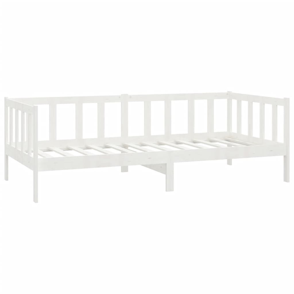 vidaXL Sofá-cama com gavetas 90x200 cm pinho maciço branco