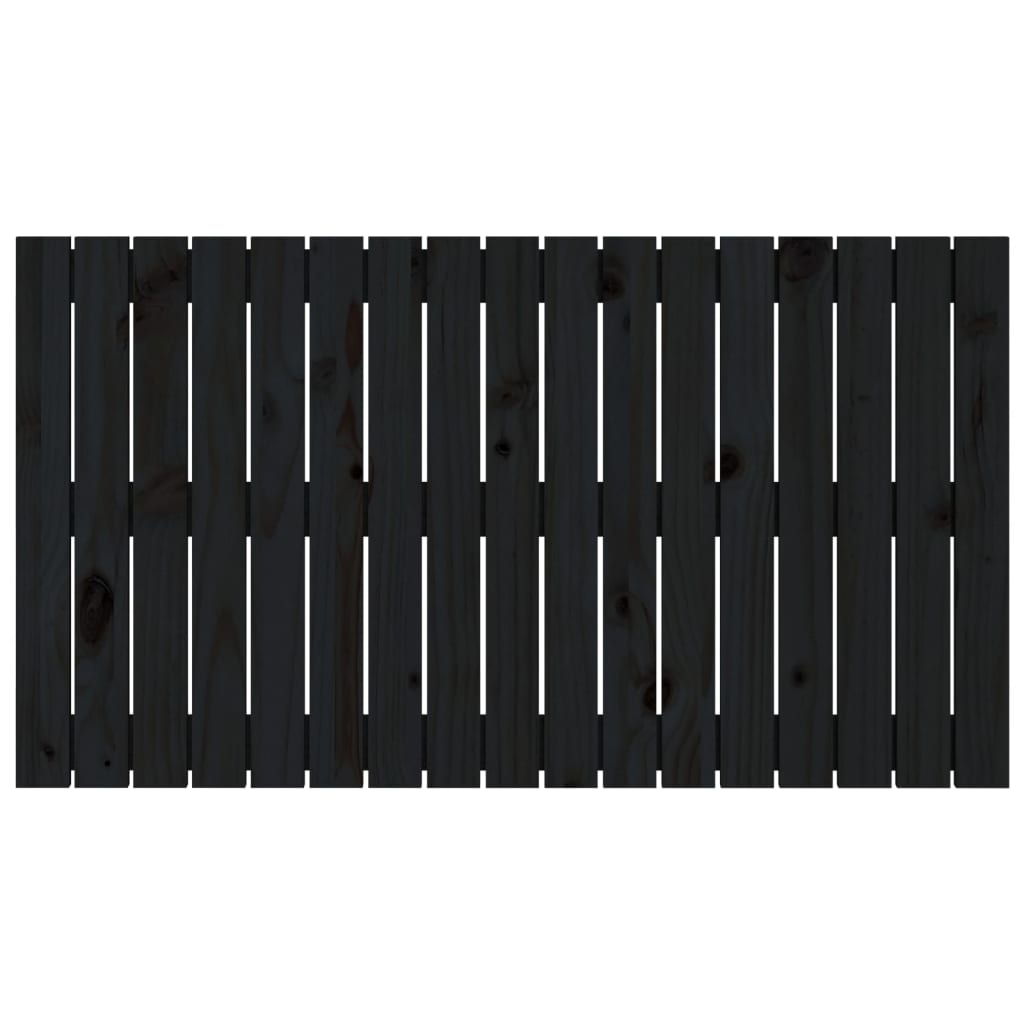 vidaXL Cabeceira de parede 108x3x60 cm madeira de pinho maciça preto