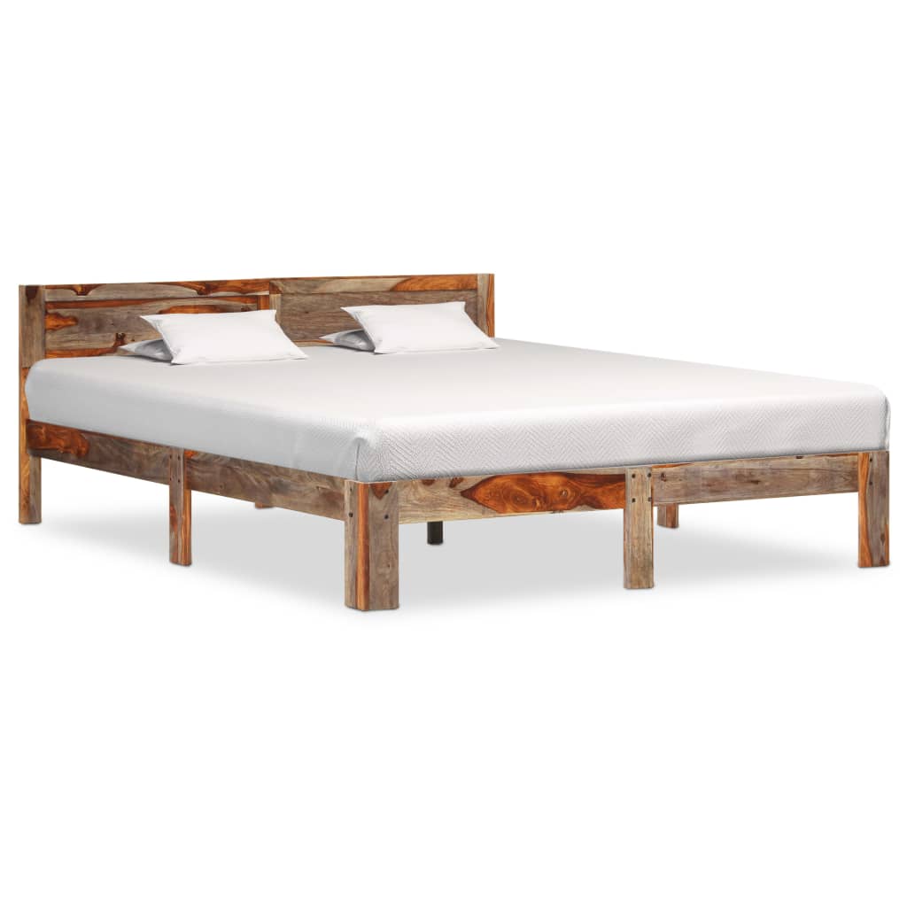 vidaXL Estrutura de cama 160x200 cm madeira de sheesham maciça