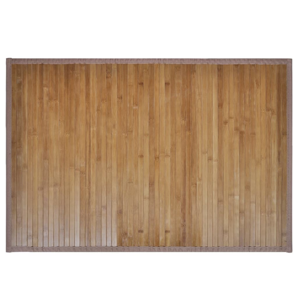 Tapetes casa de banho, bambu 2 pcs 40 x 50 cm castanho