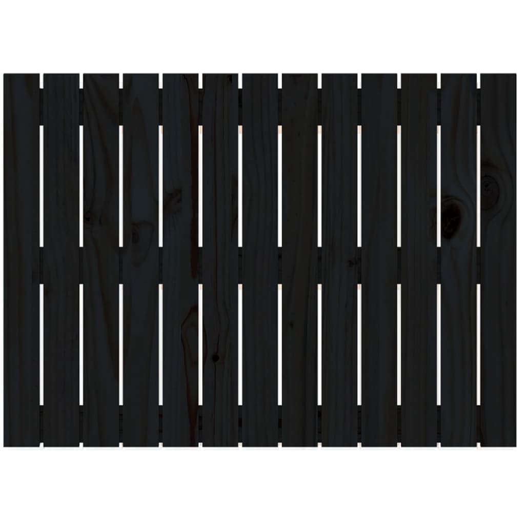 vidaXL Cabeceira de parede 82,5x3x60 cm madeira de pinho maciça preto