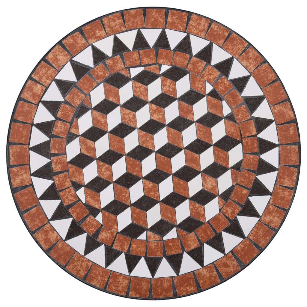 vidaXL 3 pcs conjunto bistro em mosaico azulejos de cerâmica terracota