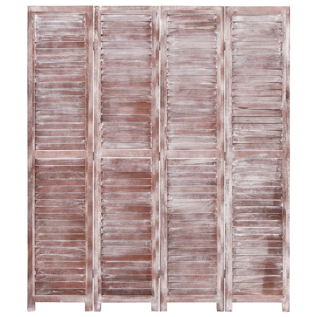 vidaXL Biombo com 4 painéis 140x165 cm madeira castanho