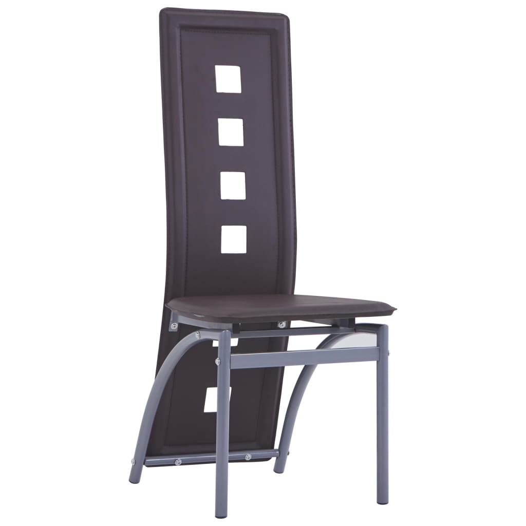 vidaXL Cadeiras de jantar 6 pcs couro artificial castanho