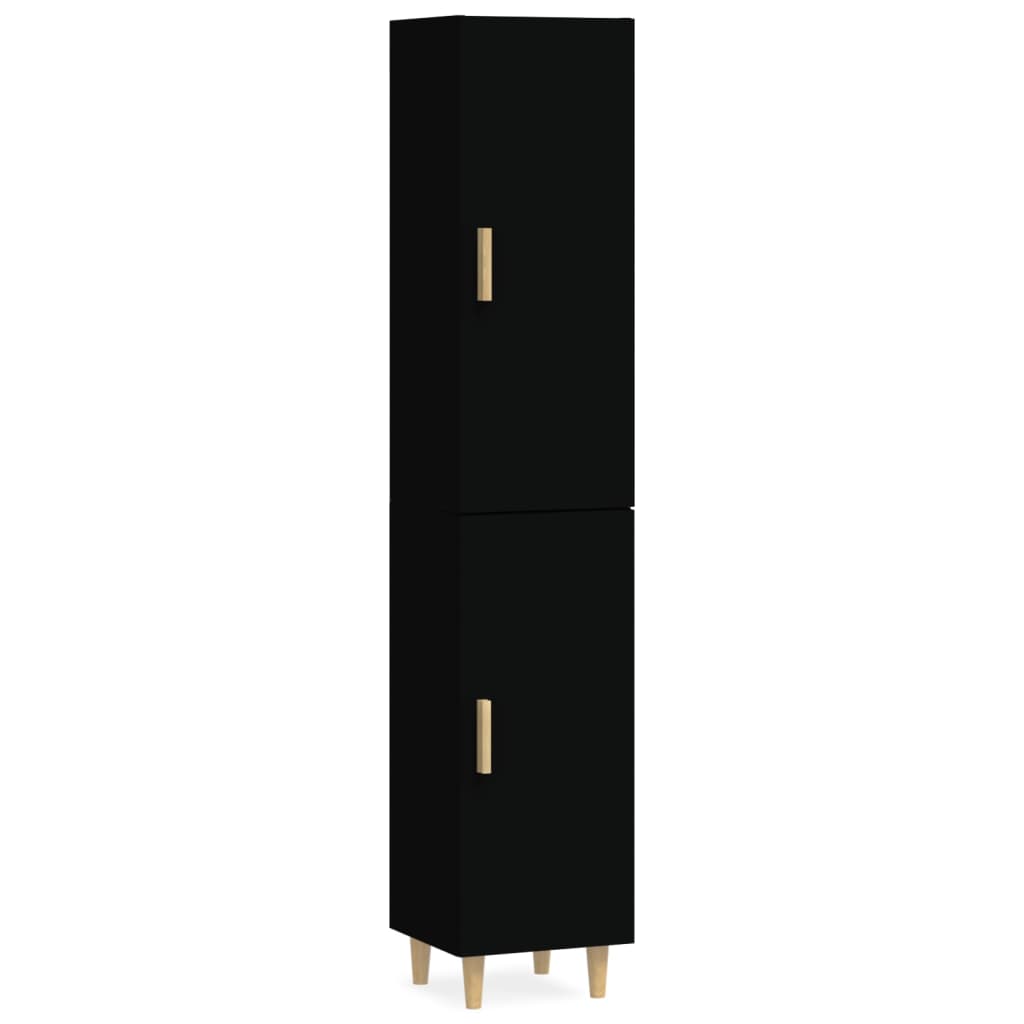 vidaXL Armário alto 34,5x34x180 cm madeira processada preto