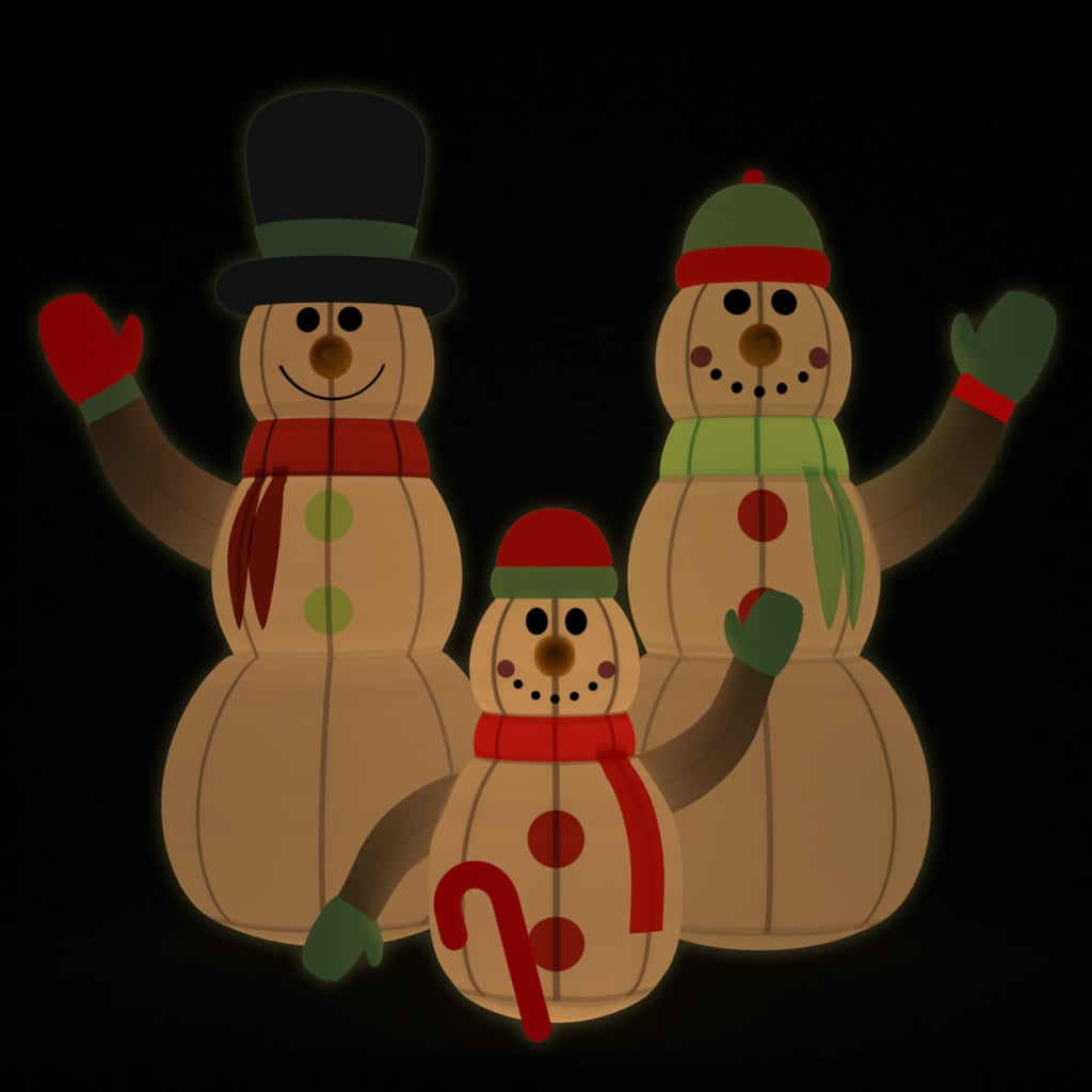 vidaXL Família bonecos de neve insuflável com luzes LED 360 cm