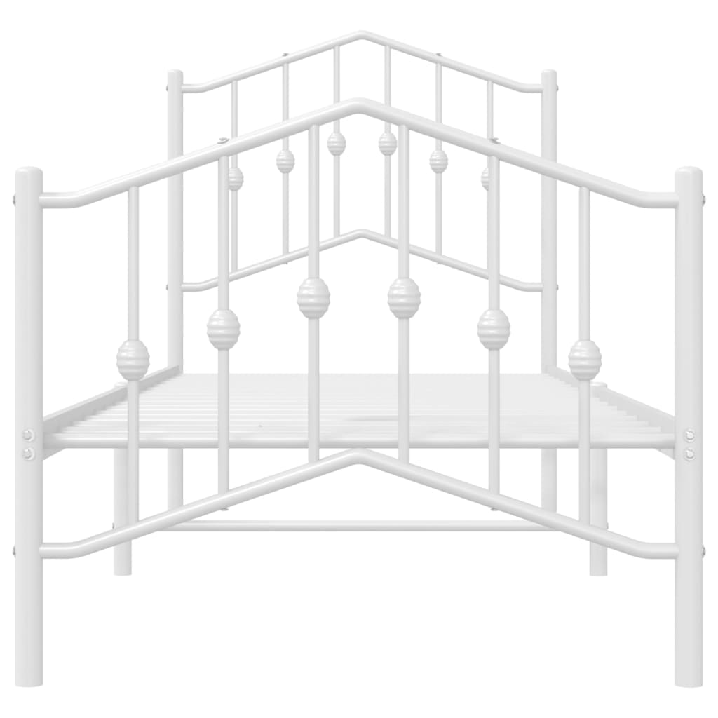 vidaXL Estrutura de cama com cabeceira e pés 75x190 cm metal branco