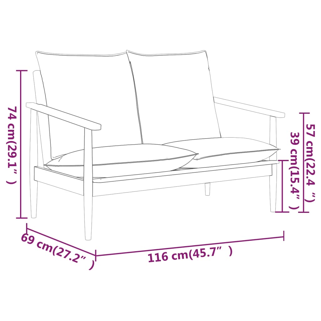 vidaXL Conjunto de sofás 3 pcs couro genuíno e acácia maciça castanho