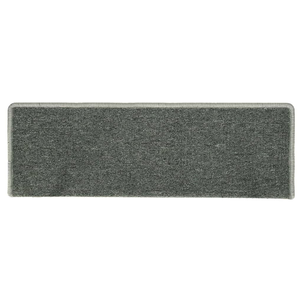 vidaXL Tapete/carpete para degraus 15 pcs 65x21x4 cm verde