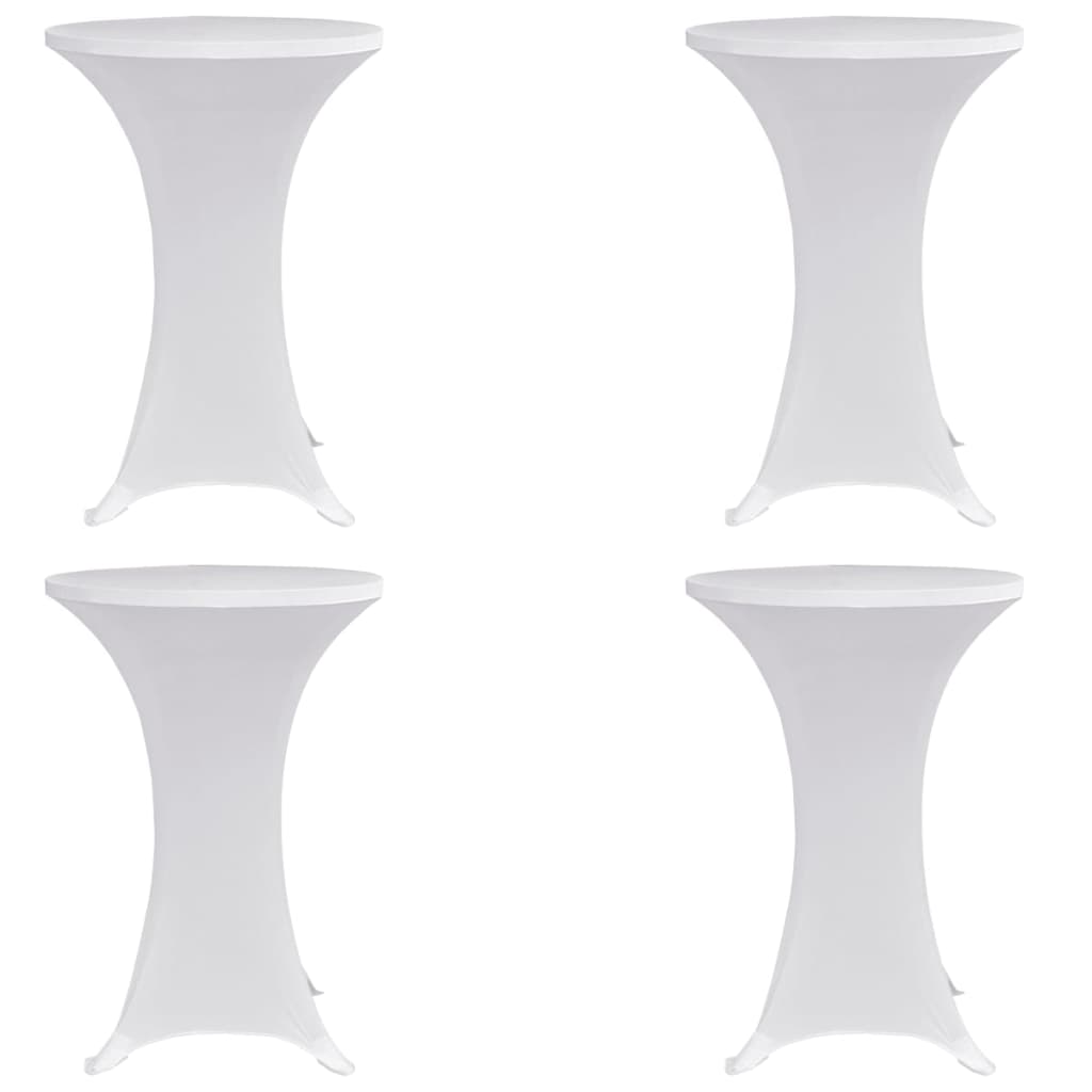 vidaXL Capa para mesa de pé elástica Ø60 cm 4 pcs branco