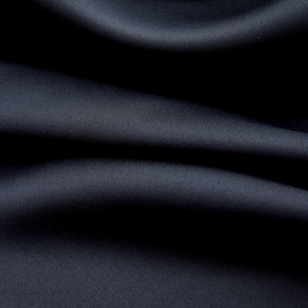 vidaXL Cortina blackout com argolas em metal 290x245 cm preto