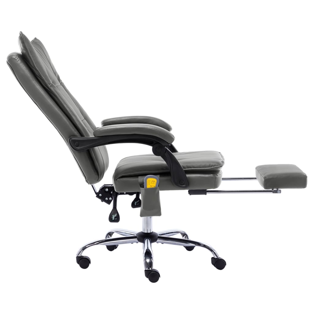 vidaXL Cadeira escritório c/ função massagem couro artific. antracite