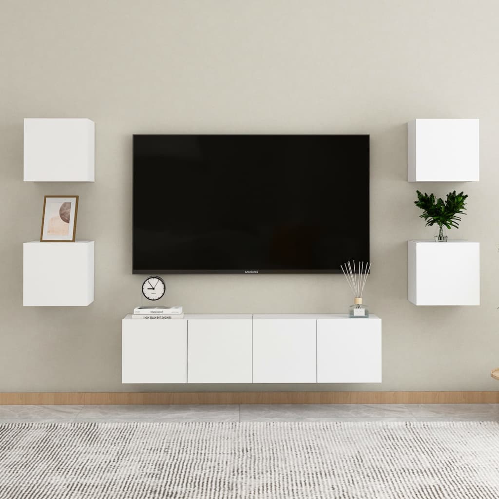 vidaXL Armário de parede para TV 30,5x30x30 cm branco