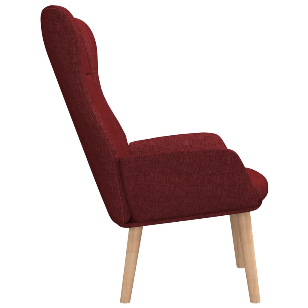 vidaXL Cadeira de descanso tecido vermelho tinto