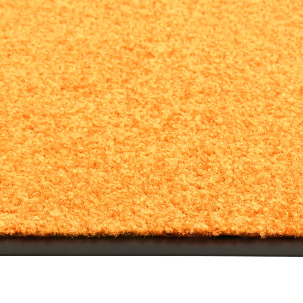 vidaXL Tapete de porta lavável 90x120 cm laranja
