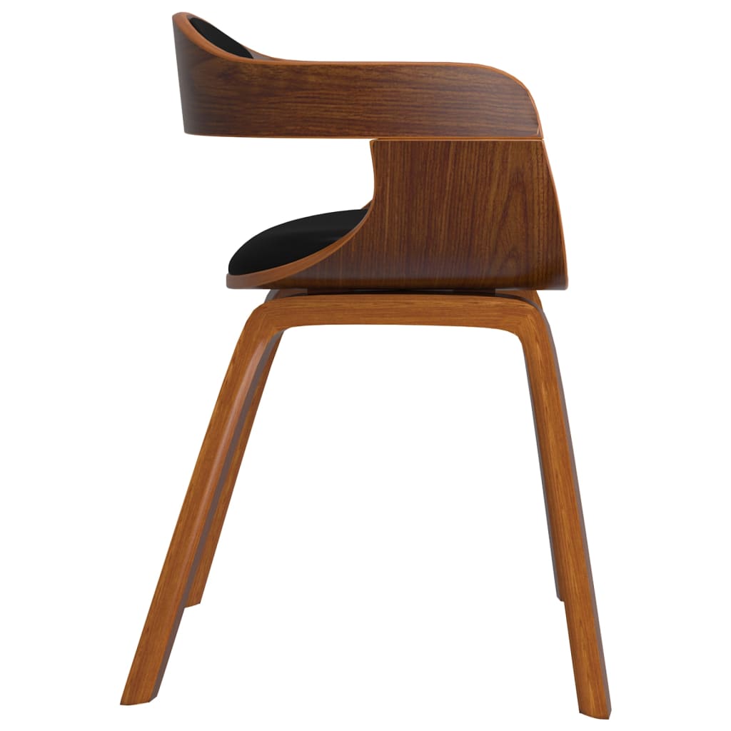 vidaXL Cadeira de jantar 6 pcs madeira curvada/couro artificial preto