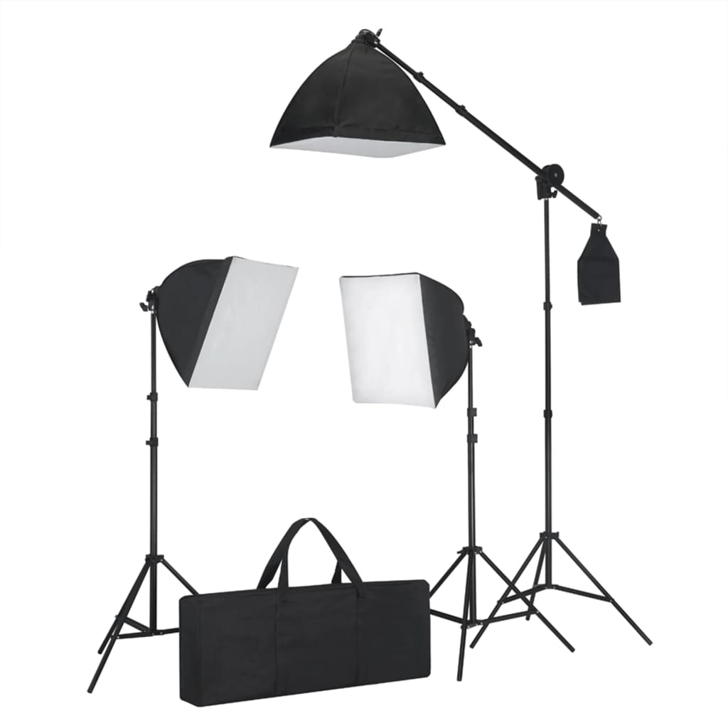 vidaXL Kit estúdio fotográfico com iluminação/fundo/refletor