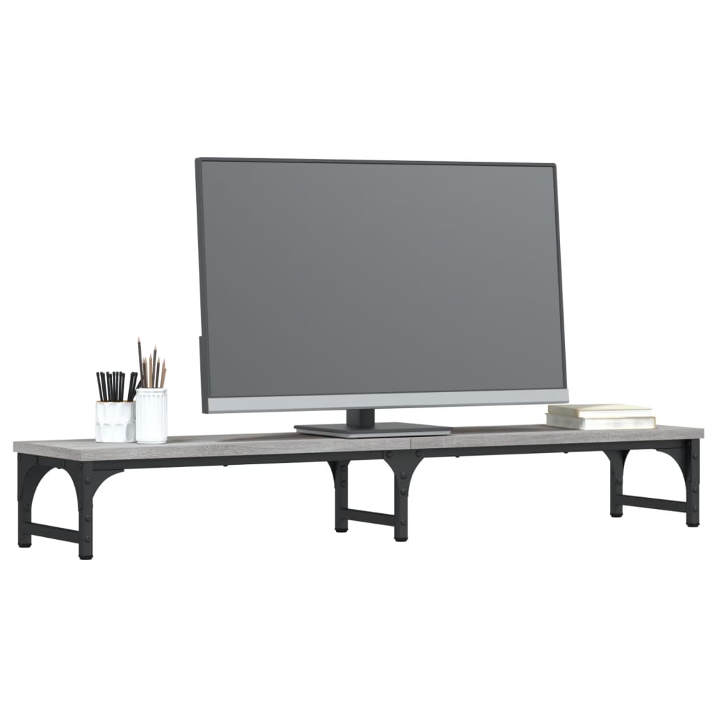 vidaXL Suporte monitor 105x23x15,5cm derivados madeira cinzento sonoma