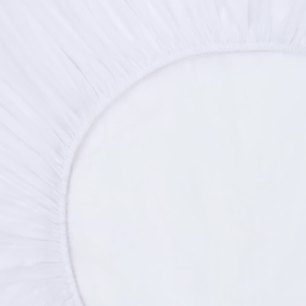 vidaXL Lençol ajustável impermeável 2 pcs 90x200 cm algodão branco