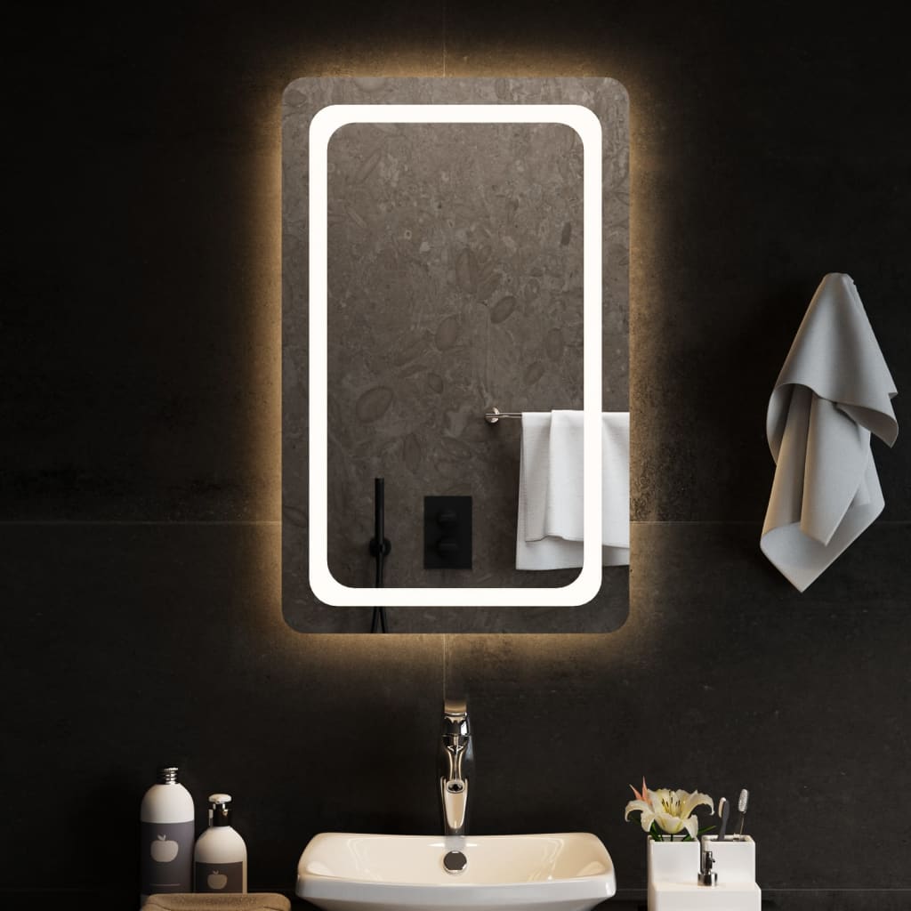 vidaXL Espelho de casa de banho com luzes LED 50x80 cm