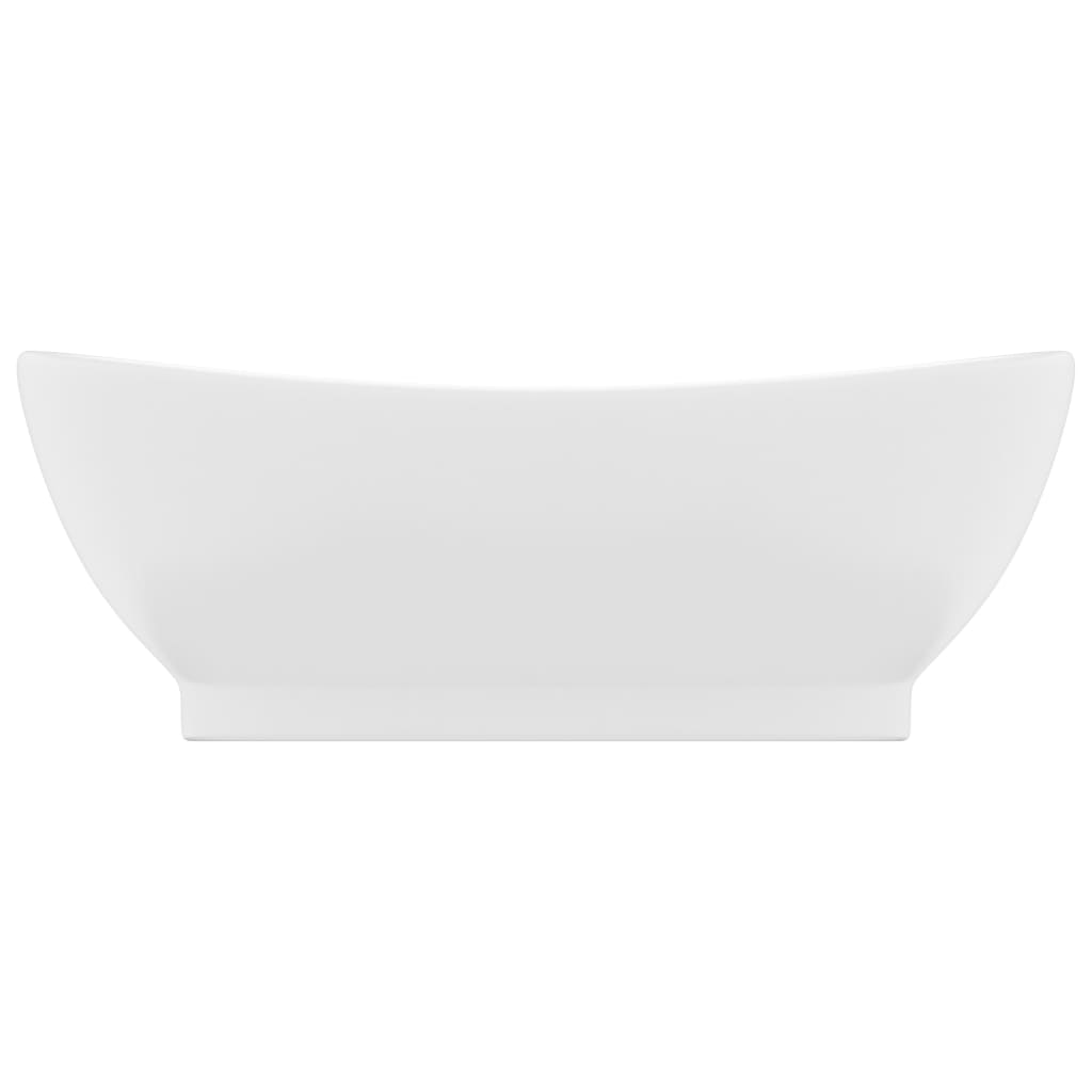 vidaXL Lavatório luxuoso oval 58,5x39 cm cerâmica branco mate